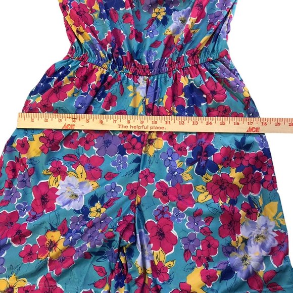 Vintage CW Classics Shorts Romper Womens Med Used Floral - Picture 7 of 16